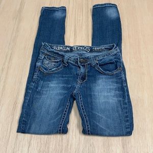 Premium jeans skinny fit women junior 3/4 blue